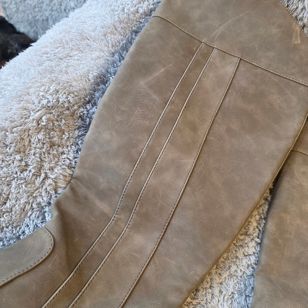 Kork-Ease Women Avril Gray Taupe Knee High Suede Leather Block Heel Boots 9M NEW - Picture 9 of 9